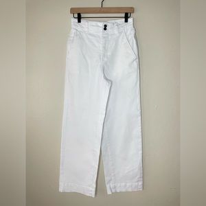 Everlane White Organic Cotton High Rise Wide Leg Jeans
